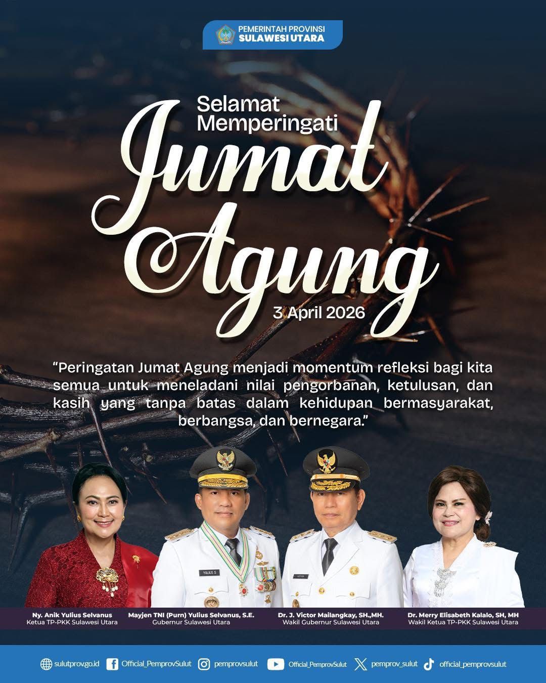 Jumat Agung, Gubernur Yulius Ajak Masyarakat Teladani Nilai Pengorbanan dan Kasih Tanpa Batas